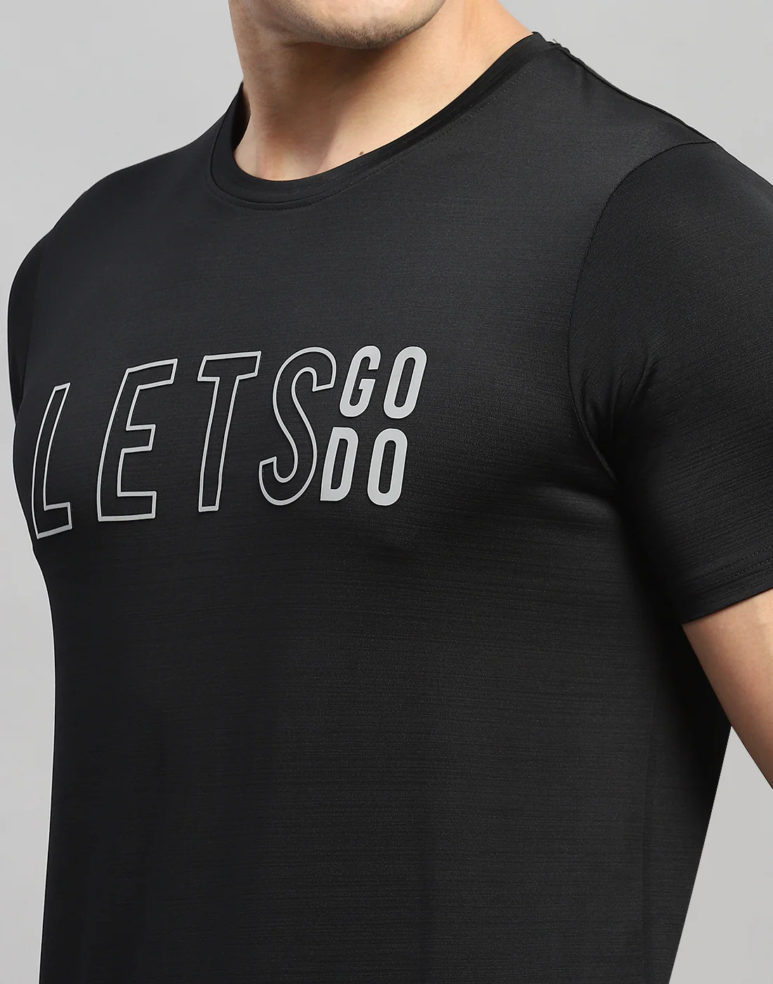 Rock.it Men Black Self Design Round Neck Half Sleeve T-Shirt - Image 6