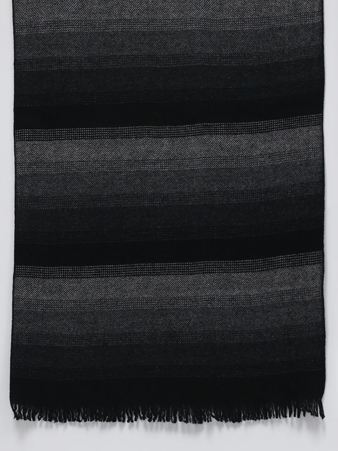 Men Black Self Design Wool Blend Muffler - Image 7