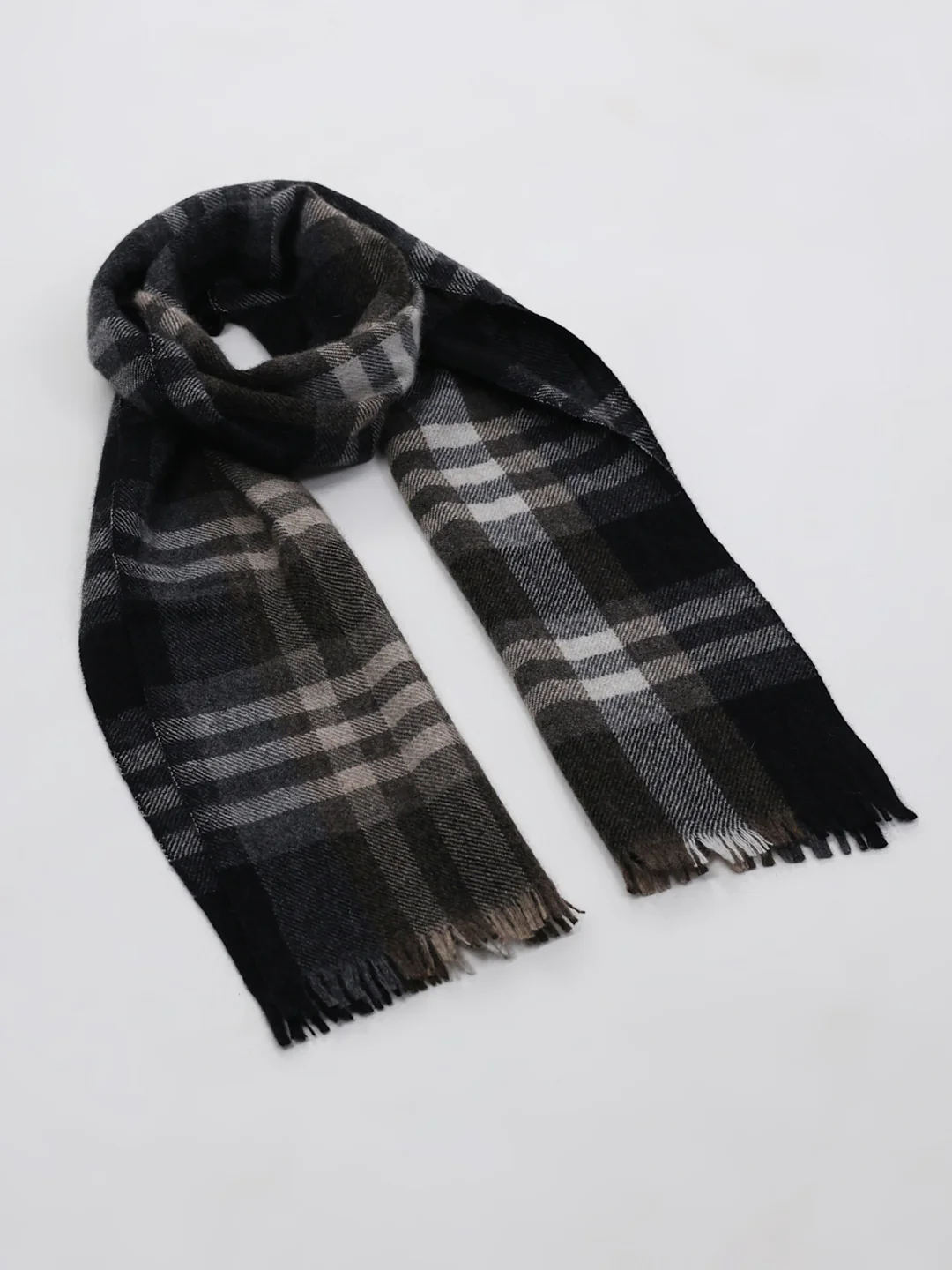 Men Black Self Design Wool Blend Muffler - Image 6