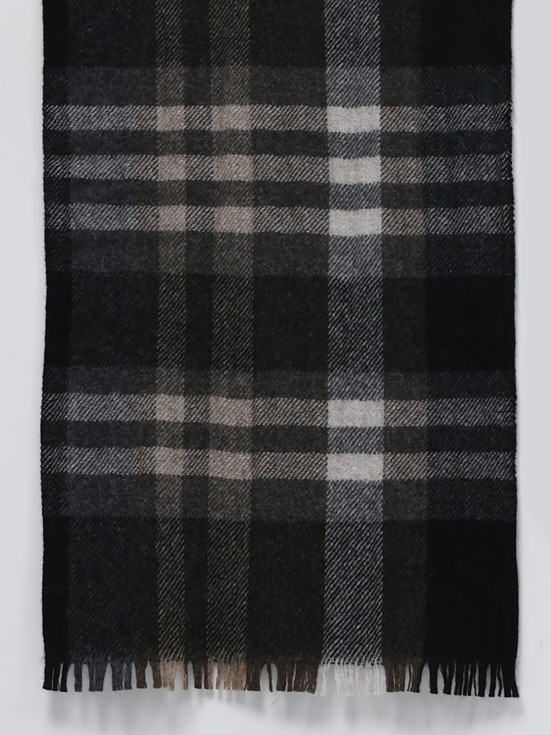 Men Black Self Design Wool Blend Muffler - Image 7