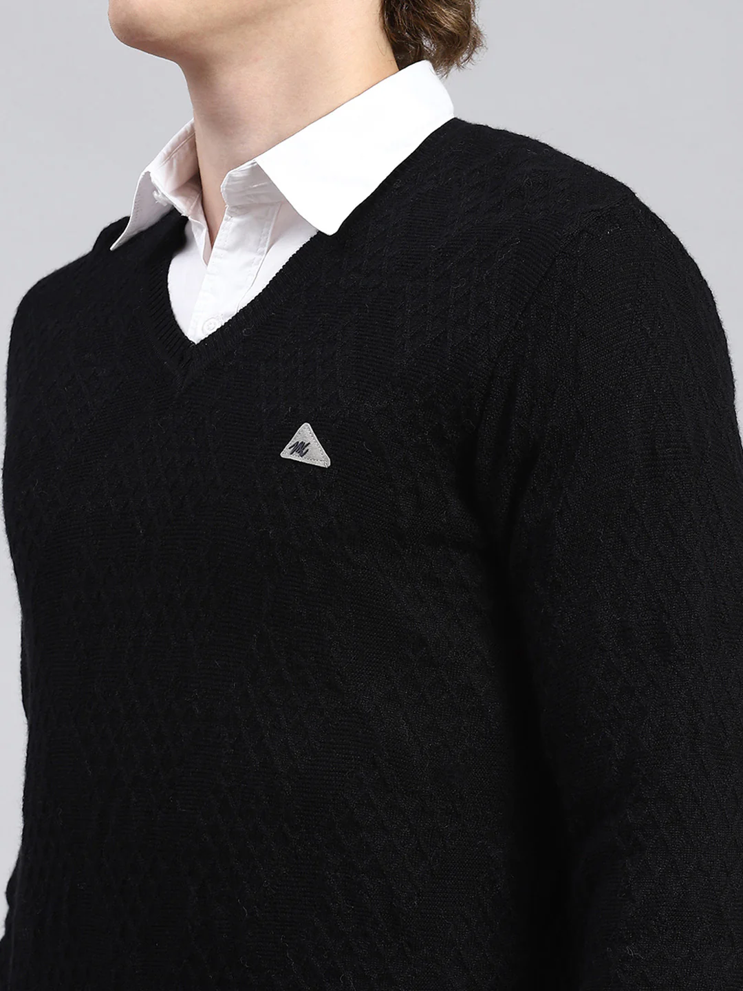 Men Black Self Pullover - Image 6