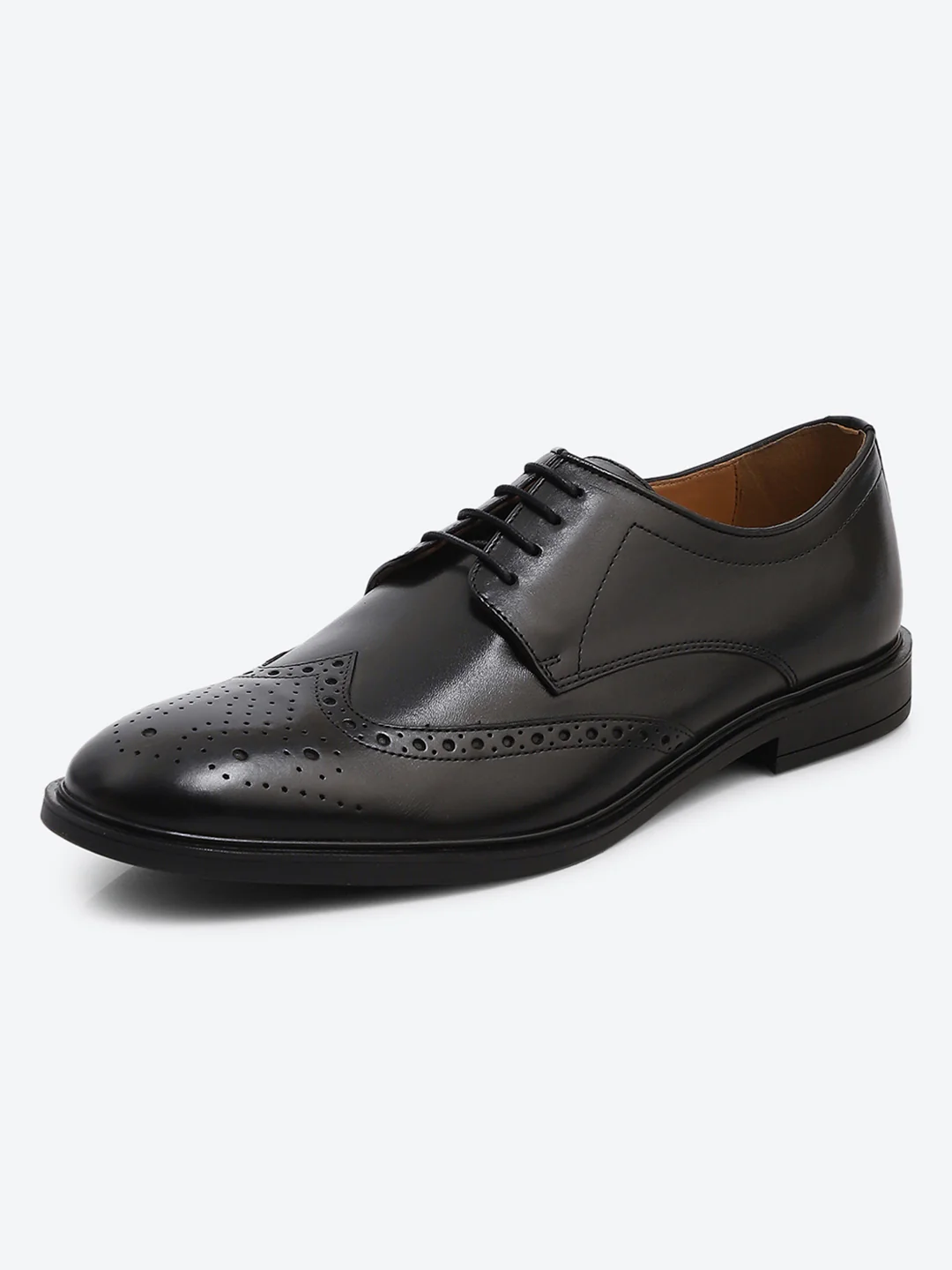 Monte Carlo Black Formal Brogue Lace Up Shoes for Men - Image 3