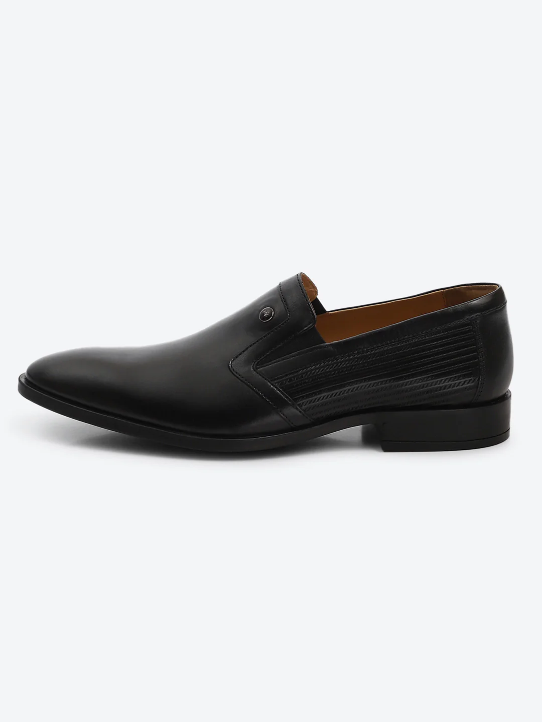 Men Black Slip on Genuine Leather Formal Shoes - Image 4