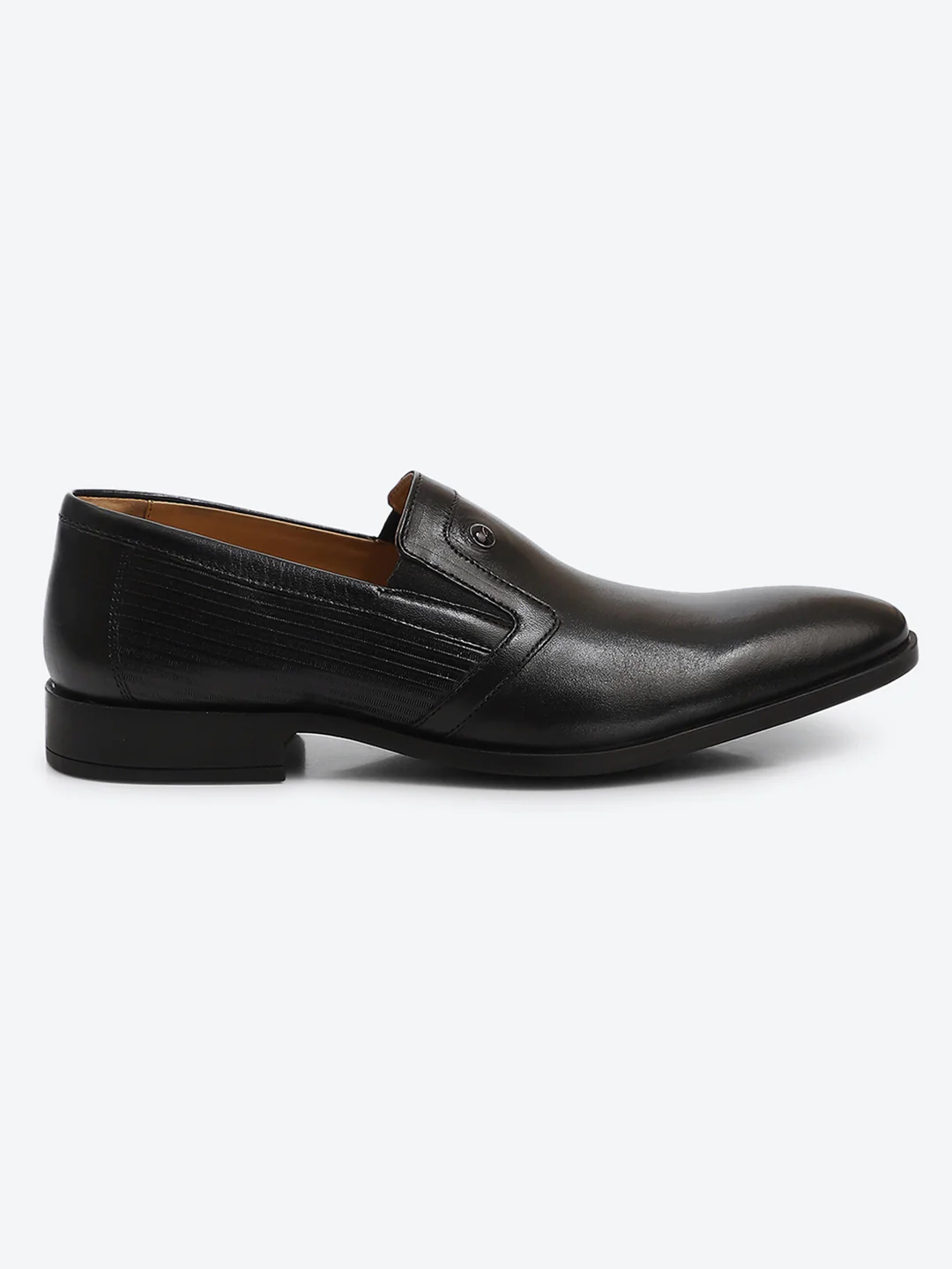 Men Black Slip on Genuine Leather Formal Shoes - Image 5