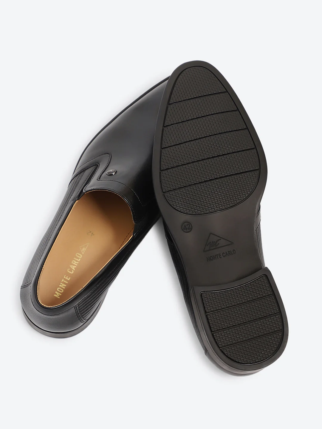 Men Black Slip on Genuine Leather Formal Shoes - Image 6