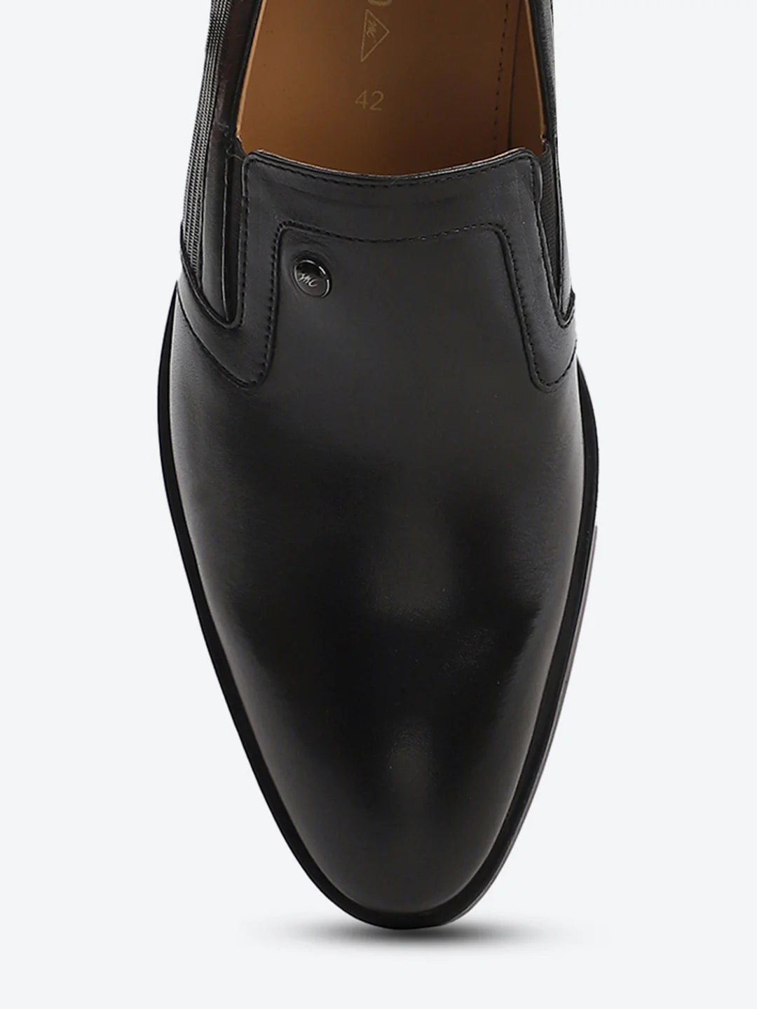 Men Black Slip on Genuine Leather Formal Shoes - Image 8