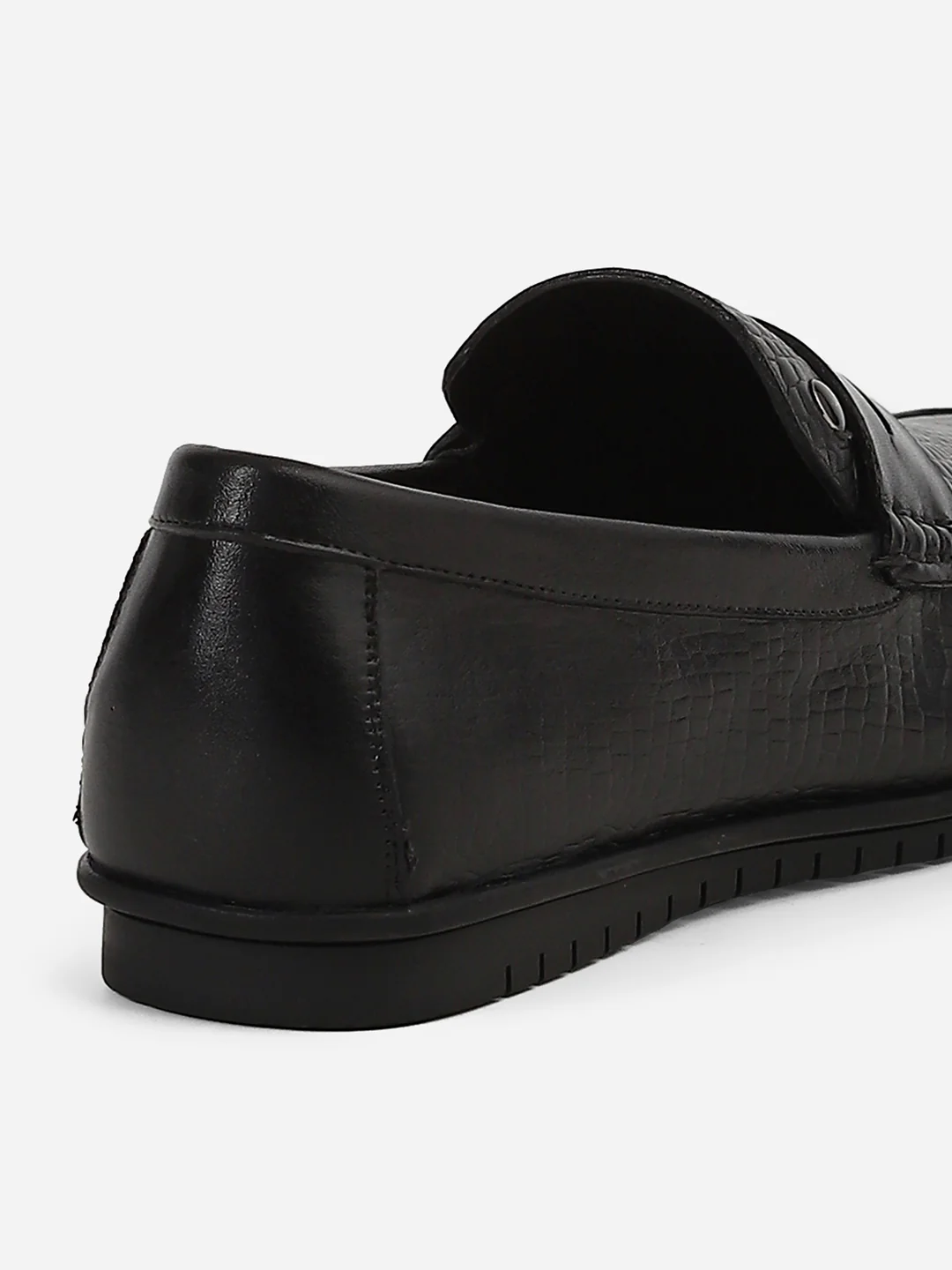 Men Black Slip-On Genuine Leather Loafer - Image 11
