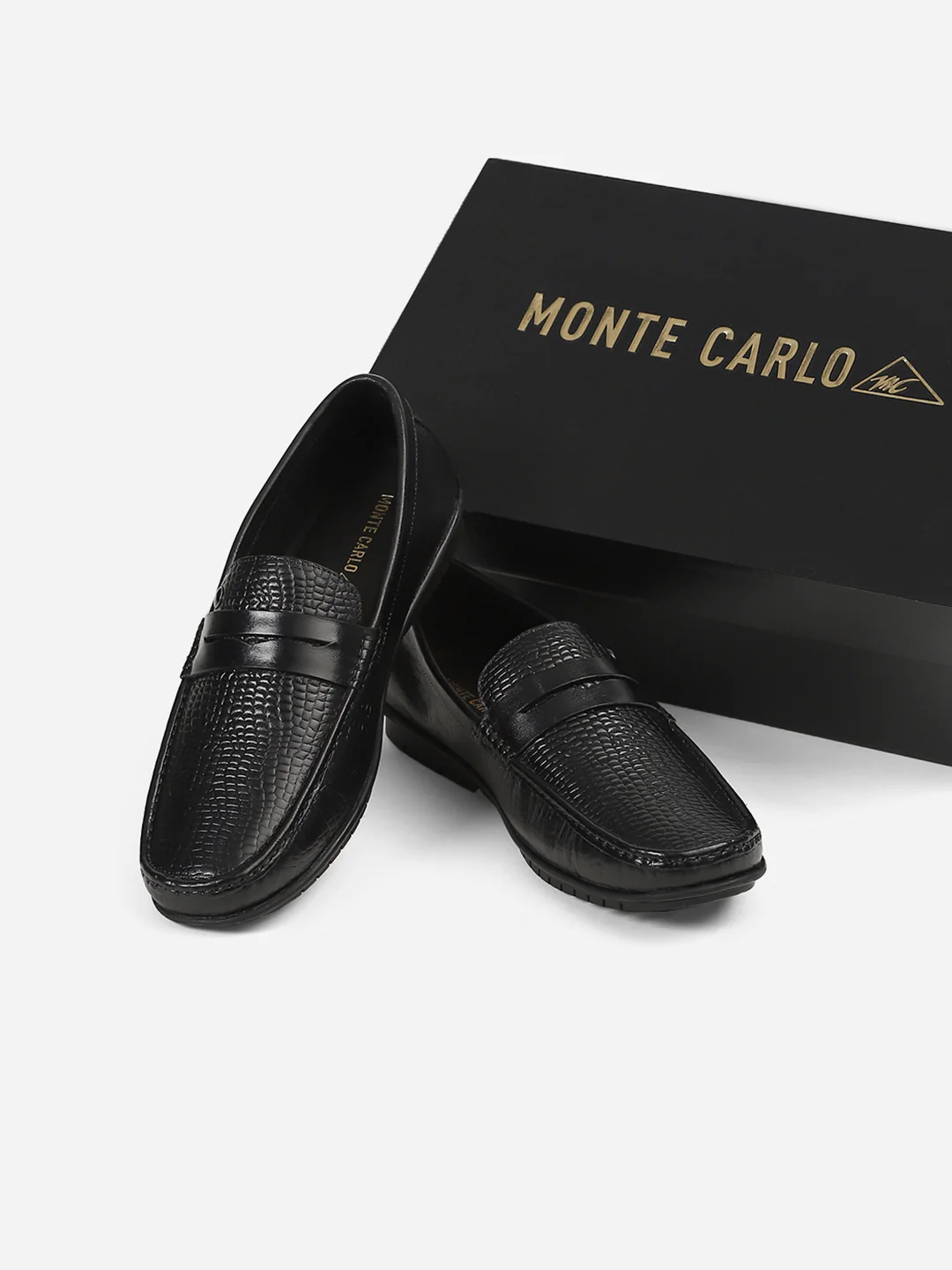 Men Black Slip-On Genuine Leather Loafer - Image 4