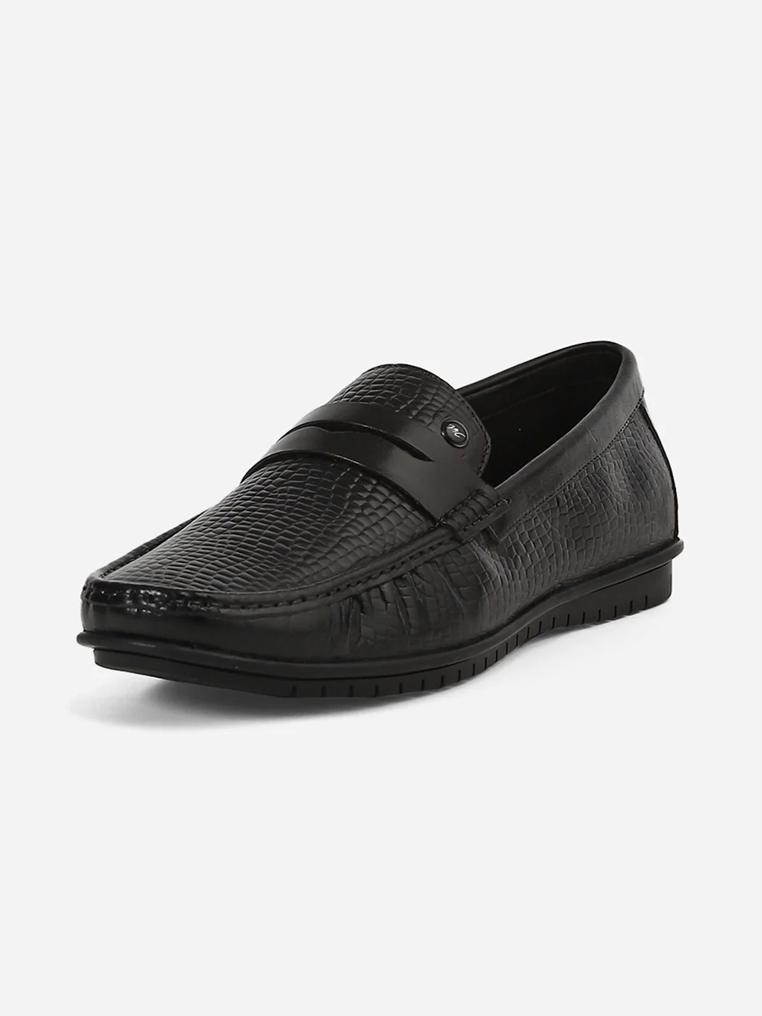 Men Black Slip-On Genuine Leather Loafer - Image 5