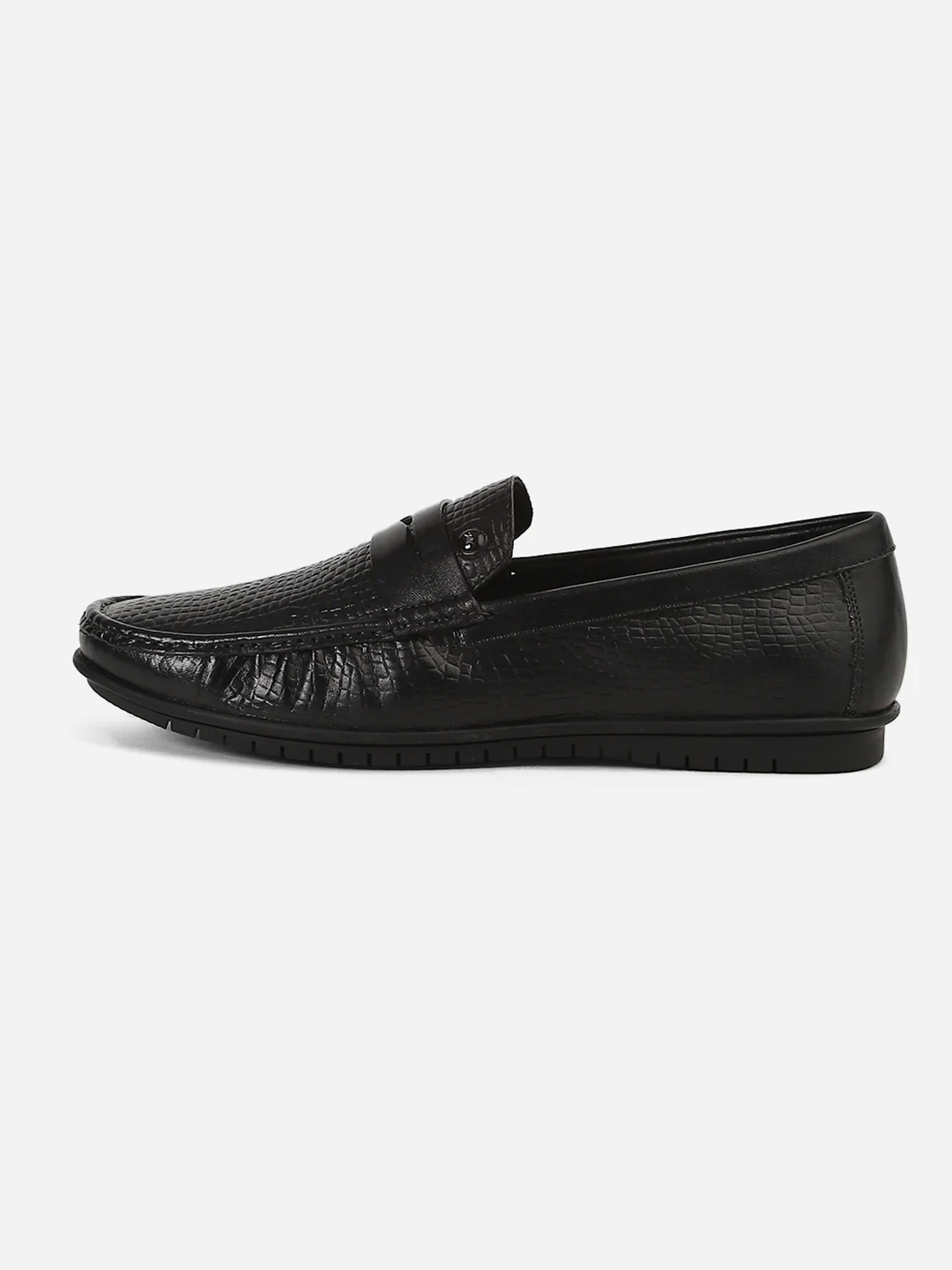 Men Black Slip-On Genuine Leather Loafer - Image 6
