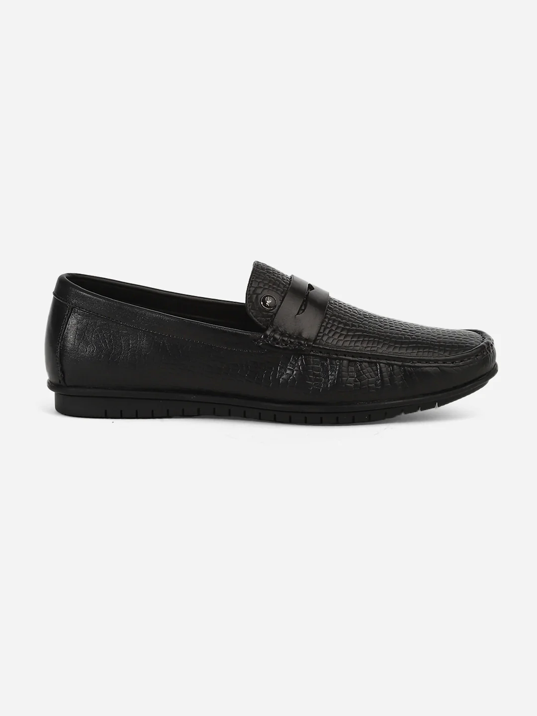 Men Black Slip-On Genuine Leather Loafer - Image 7