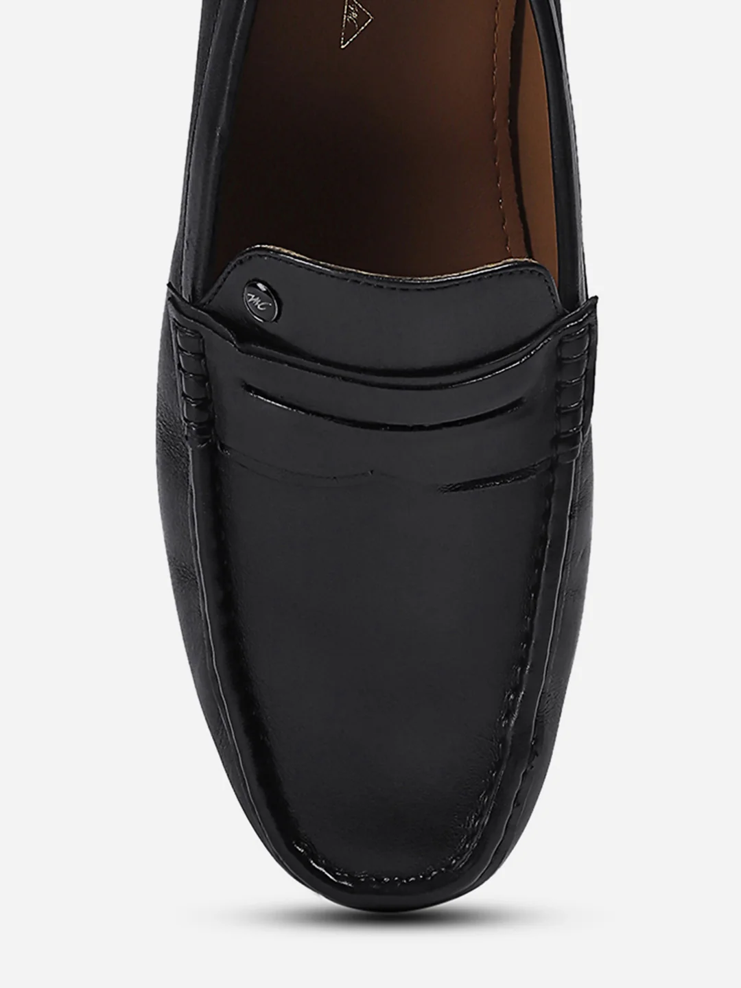 Men Black Slip on Genuine Leather Loafers - Image 7