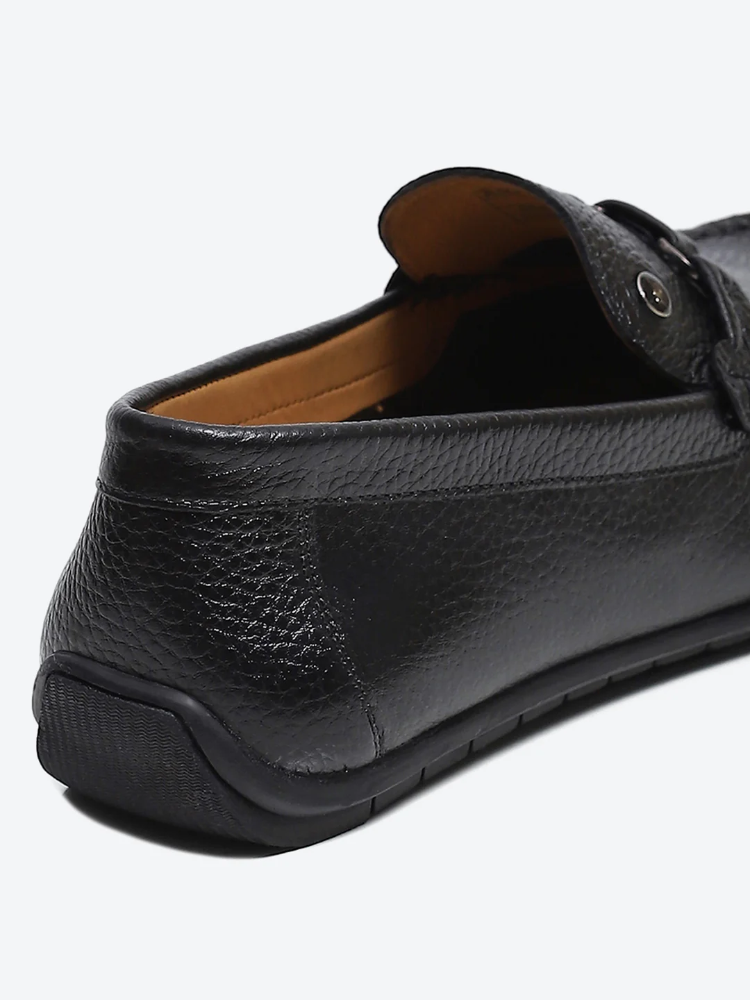 Men Black Slip on Genuine Leather Loafers - Image 10