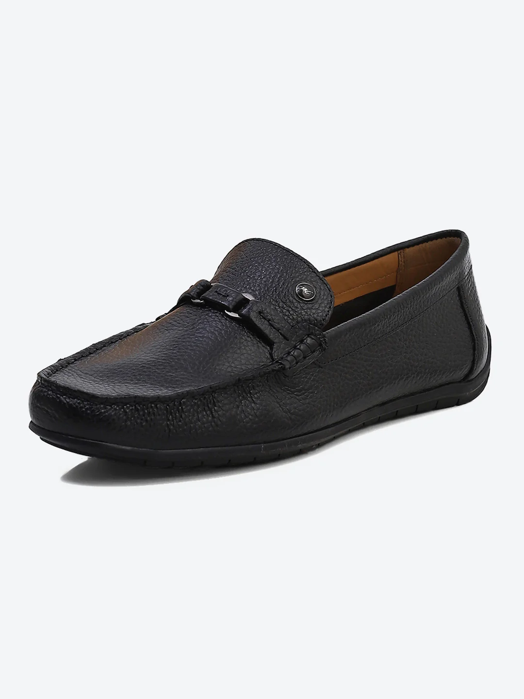 Men Black Slip on Genuine Leather Loafers - Image 4