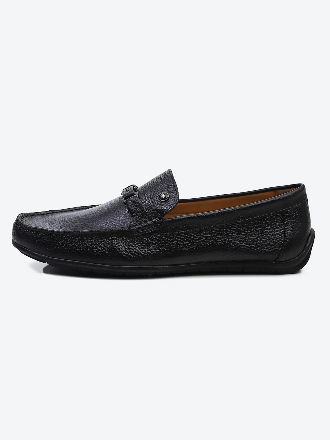Men Black Slip on Genuine Leather Loafers - Image 6