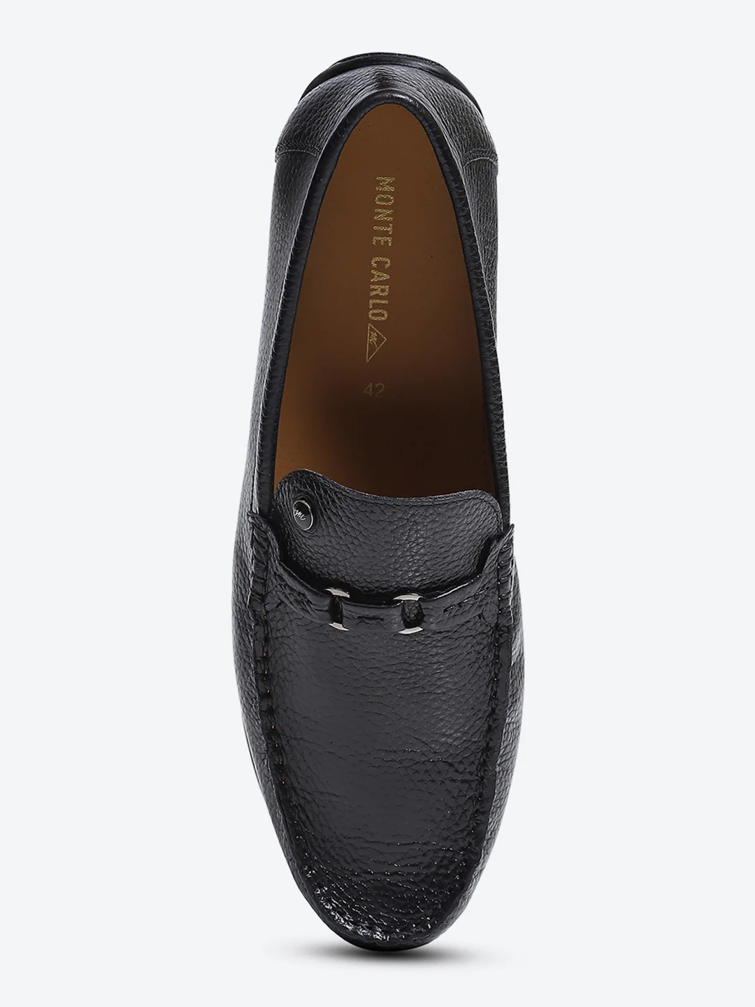 Men Black Slip on Genuine Leather Loafers - Image 8