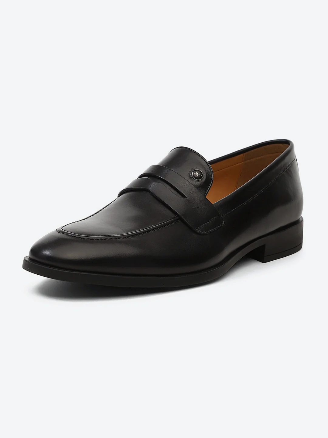 Men Black Slip on Genuine Leather Loafers - Image 3