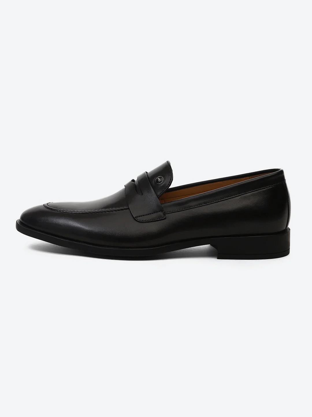 Men Black Slip on Genuine Leather Loafers - Image 4