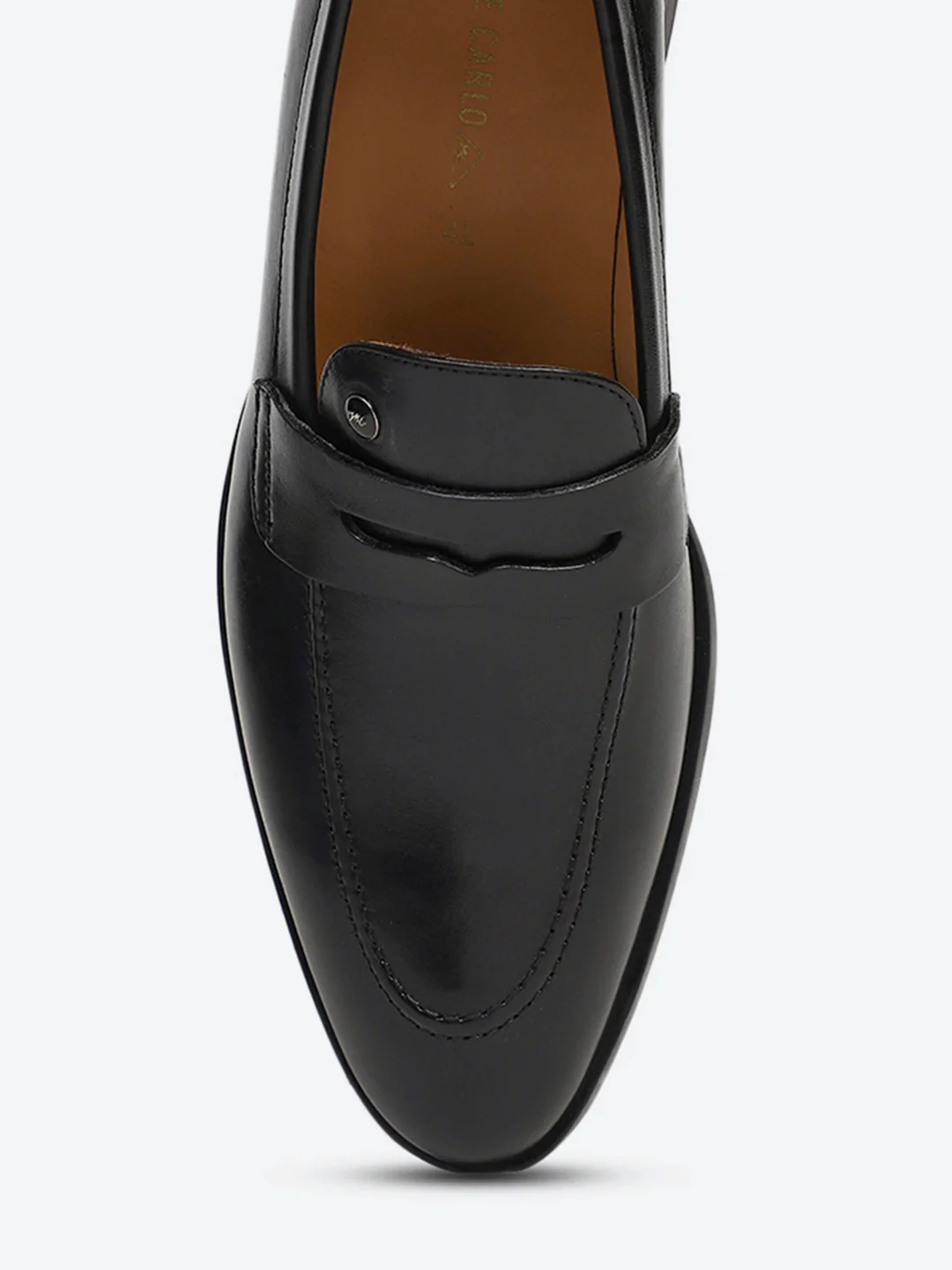 Men Black Slip on Genuine Leather Loafers - Image 7