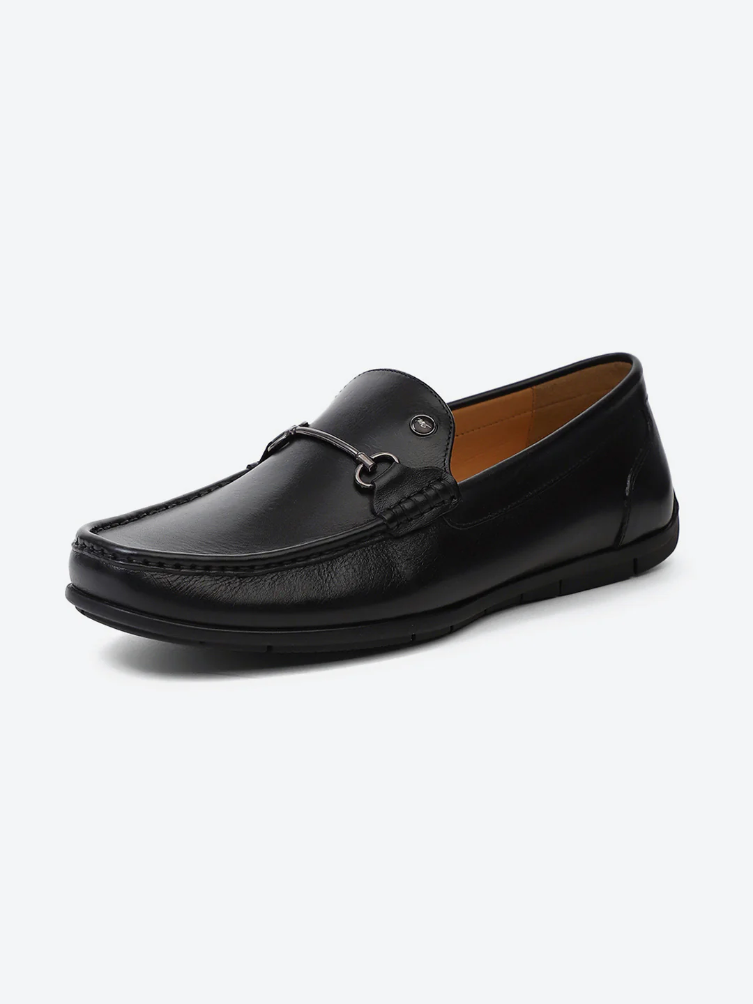 Men Black Slip on Genuine Leather Loafers - Image 3