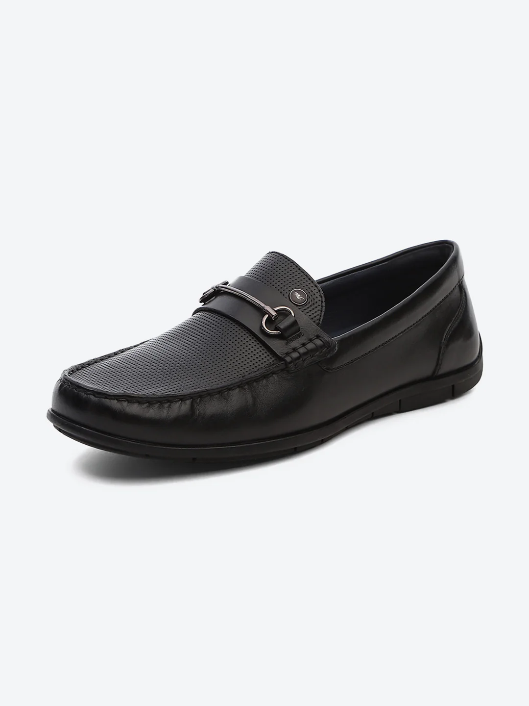 Men Black Slip on Genuine Leather Loafers - Image 3