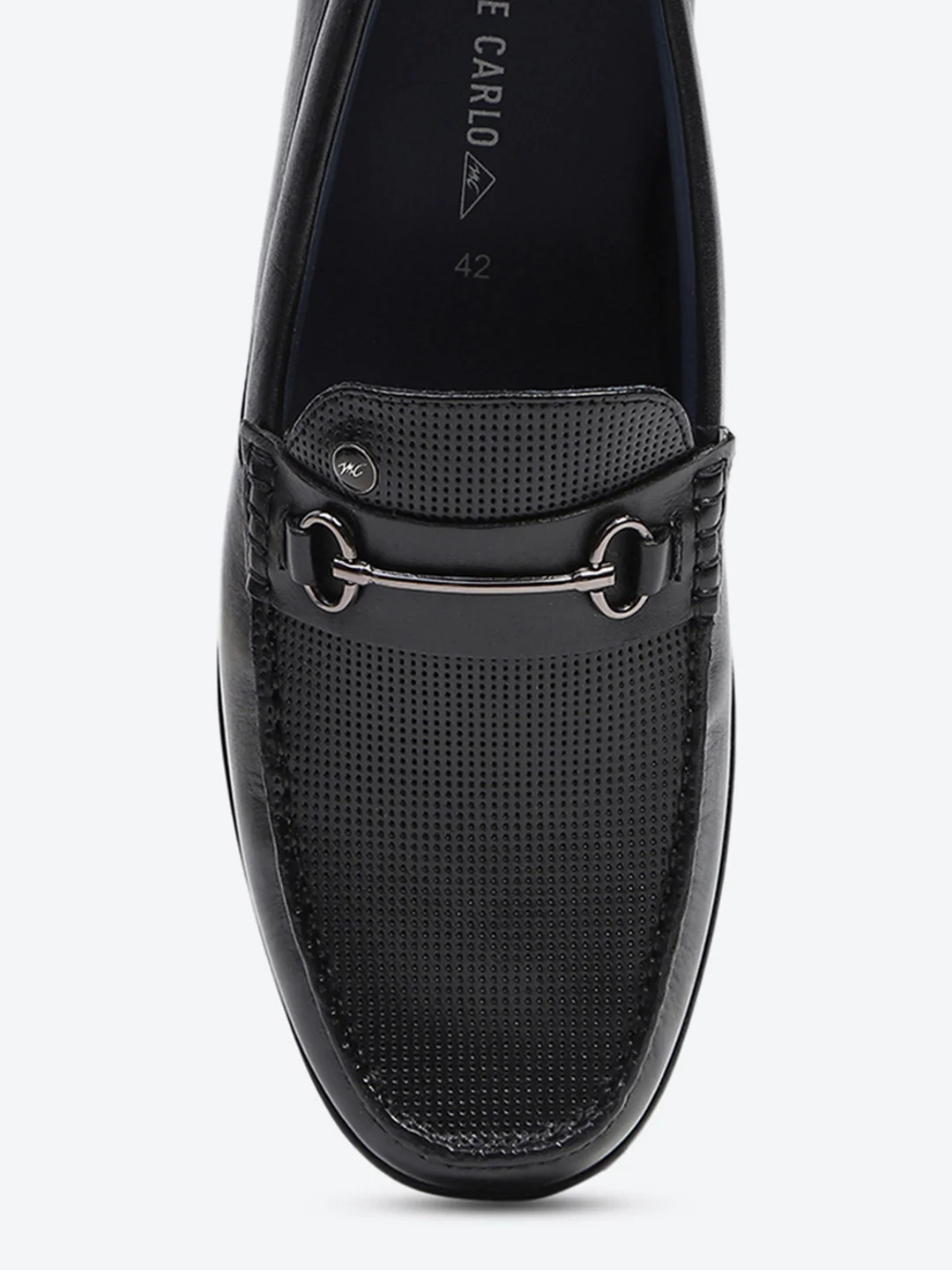 Men Black Slip on Genuine Leather Loafers - Image 7