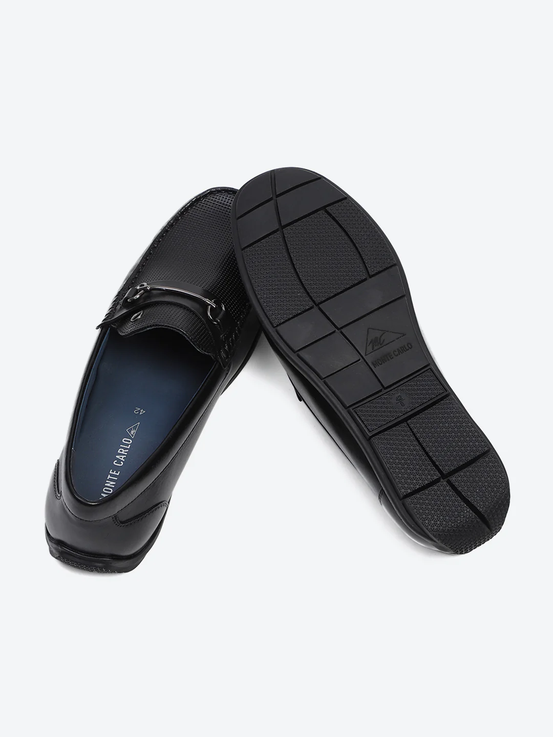 Men Black Slip on Genuine Leather Loafers - Image 8