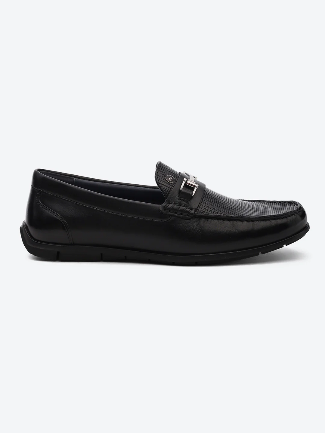 Men Black Slip on Genuine Leather Loafers - Image 5