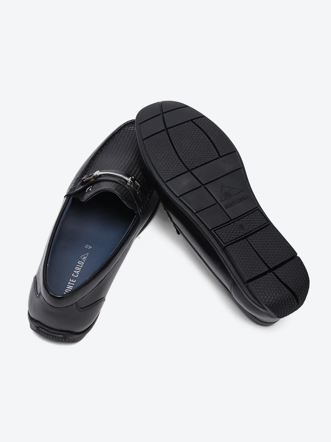 Men Black Slip on Genuine Leather Loafers - Image 8