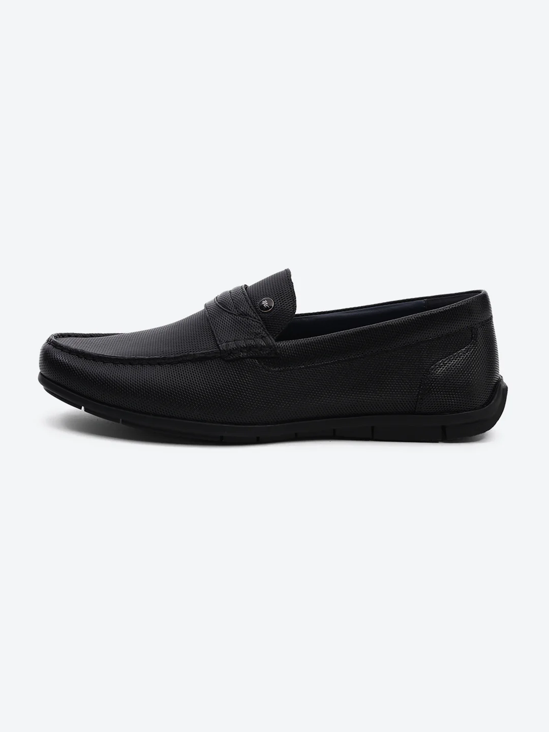 Men Black Slip on Genuine Leather Loafers - Image 4