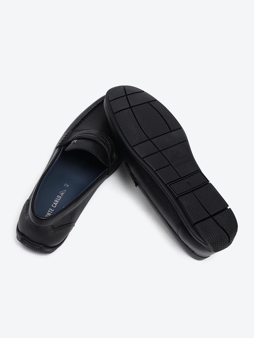 Men Black Slip on Genuine Leather Loafers - Image 8
