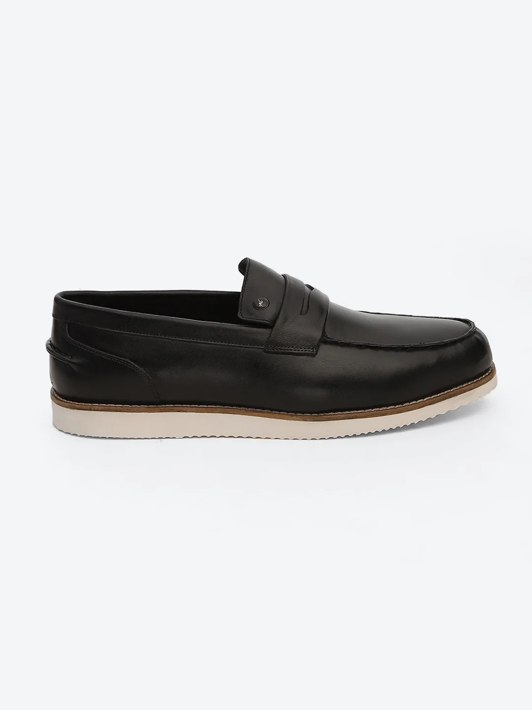 Men Black Slip on Genuine Leather Penny Loafers - Image 5