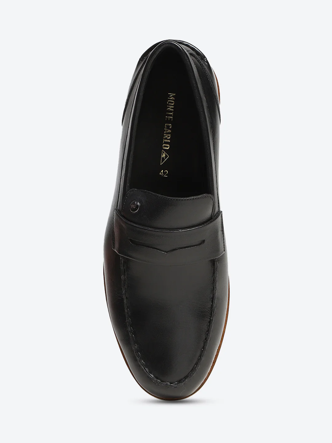 Men Black Slip on Genuine Leather Penny Loafers - Image 6