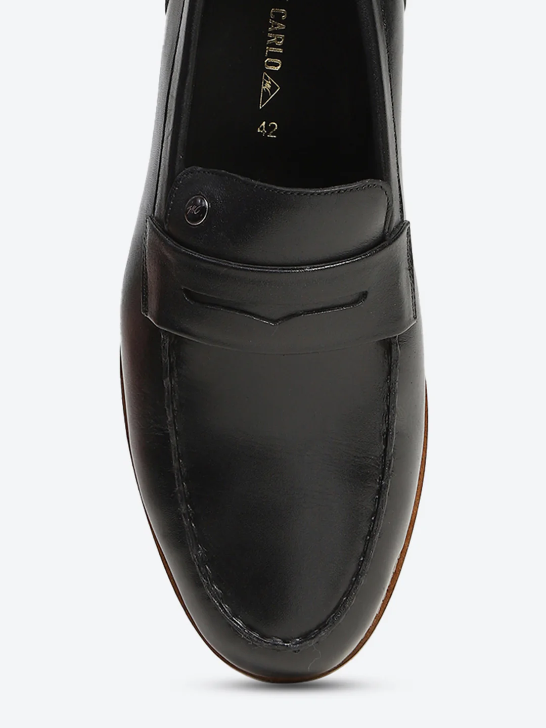 Men Black Slip on Genuine Leather Penny Loafers - Image 7