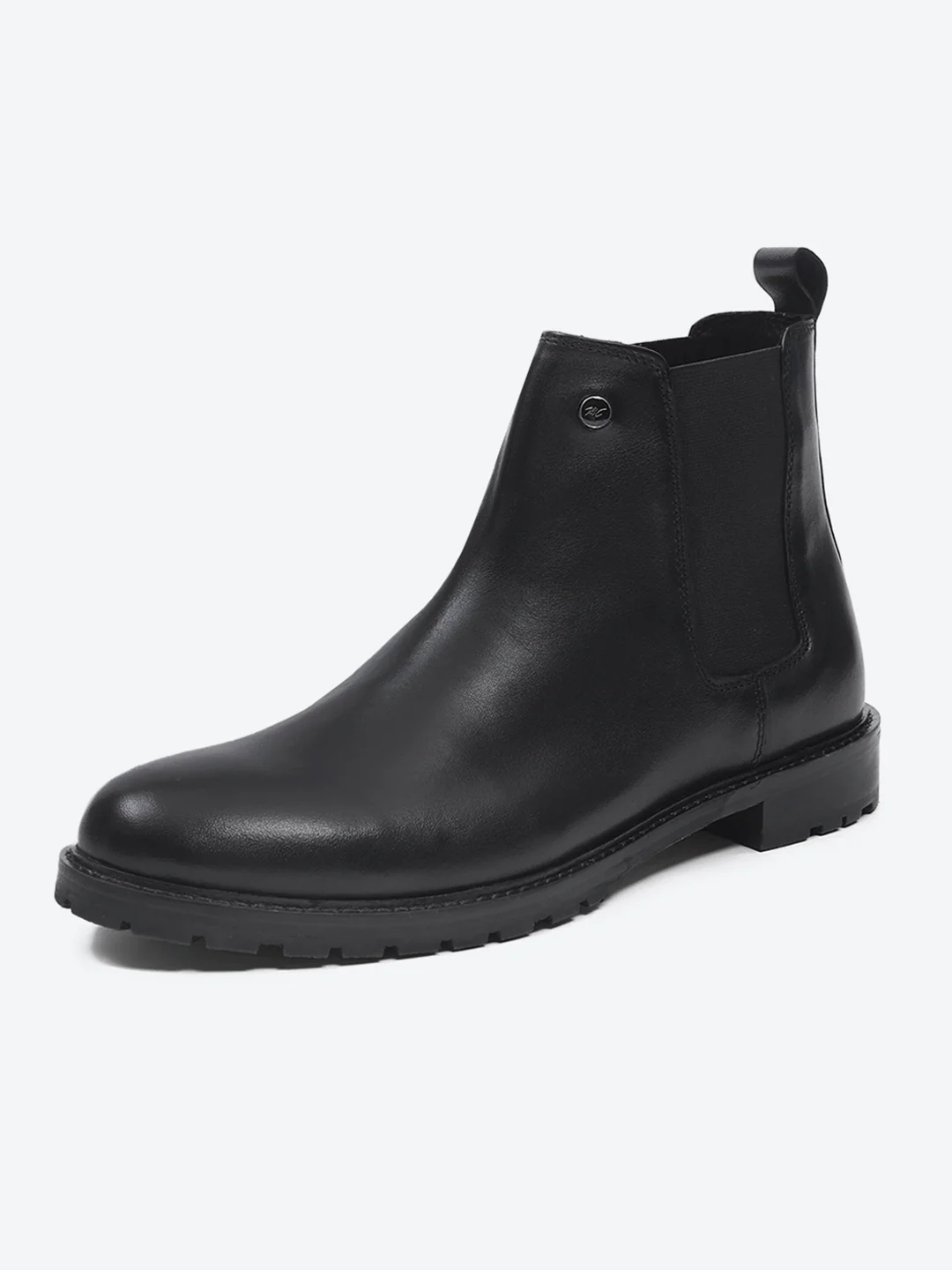 Men Black Slip on Leather Chelsea Boots - Image 3