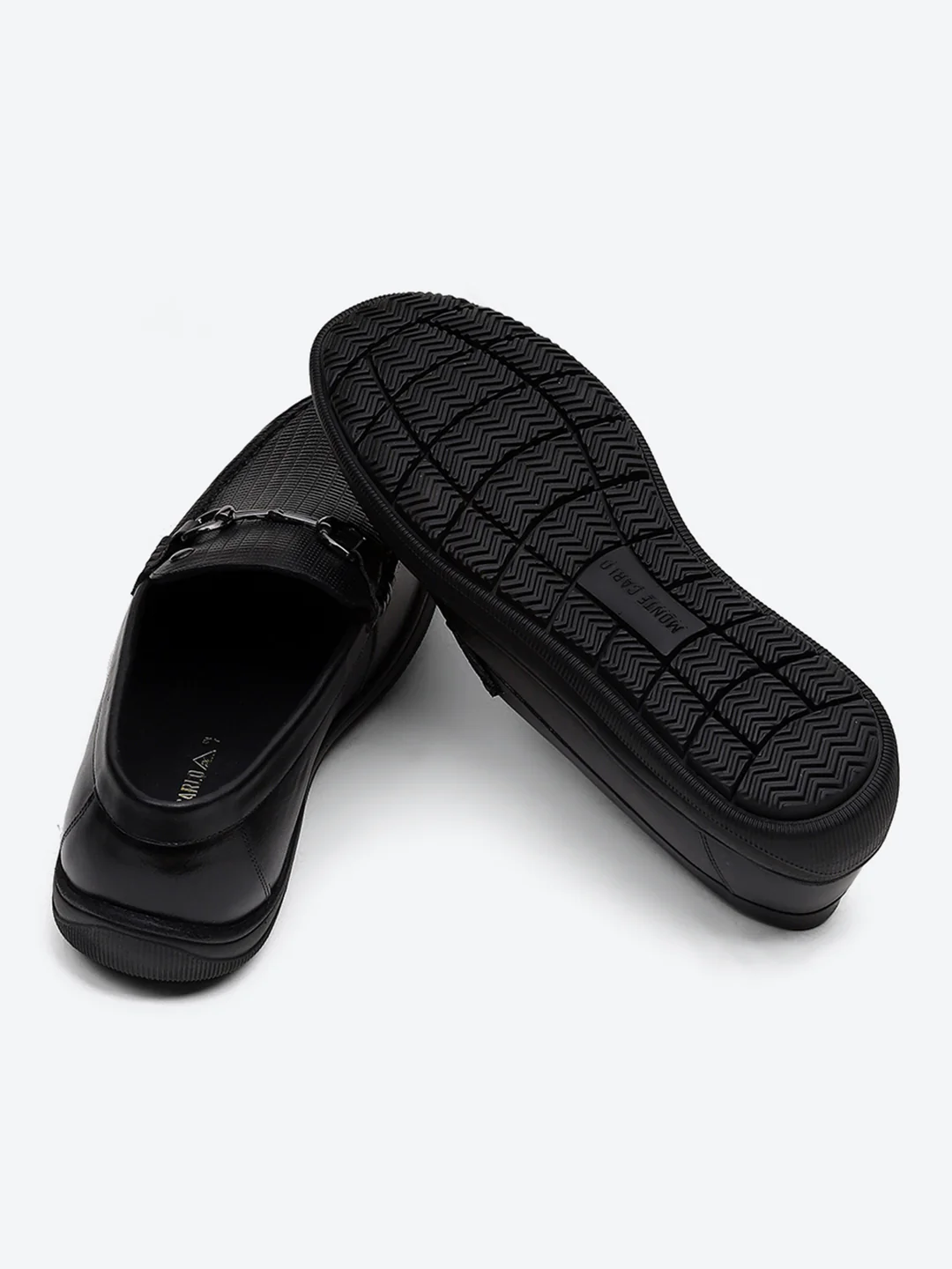 Men Black Comfortable Slip on Leather Loafers - Image 8