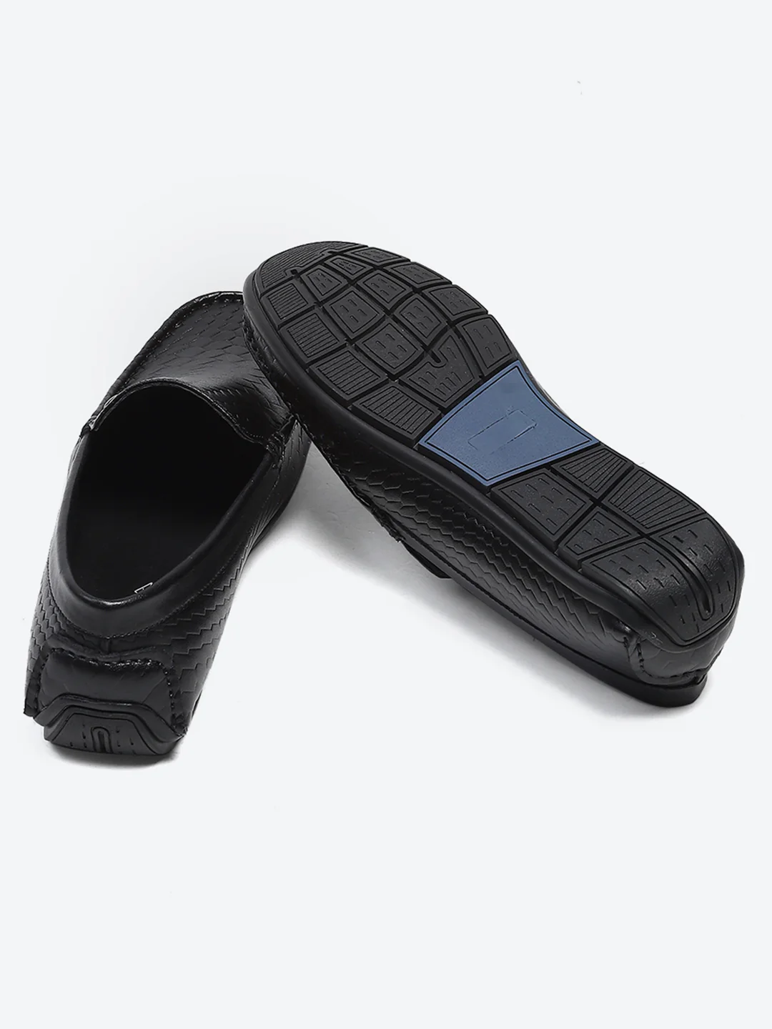 Men Black Slip on Microfibre Loafers - Image 7