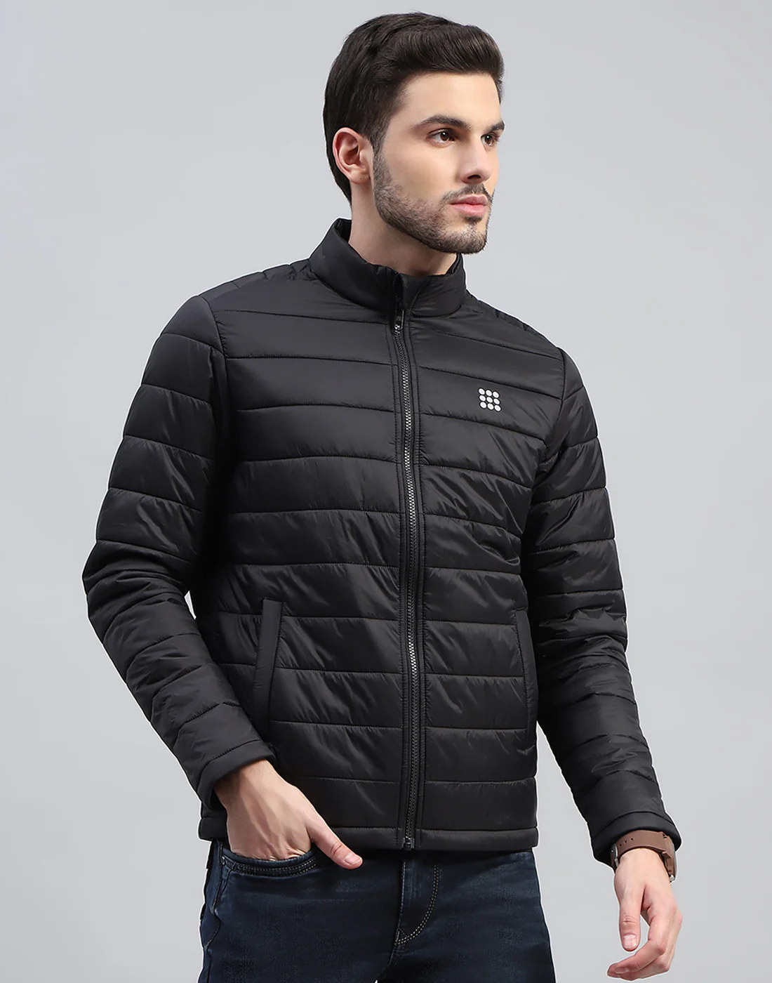 Rock.it Men Black Solid Band Collar Full Sleeve Jacket - Image 4