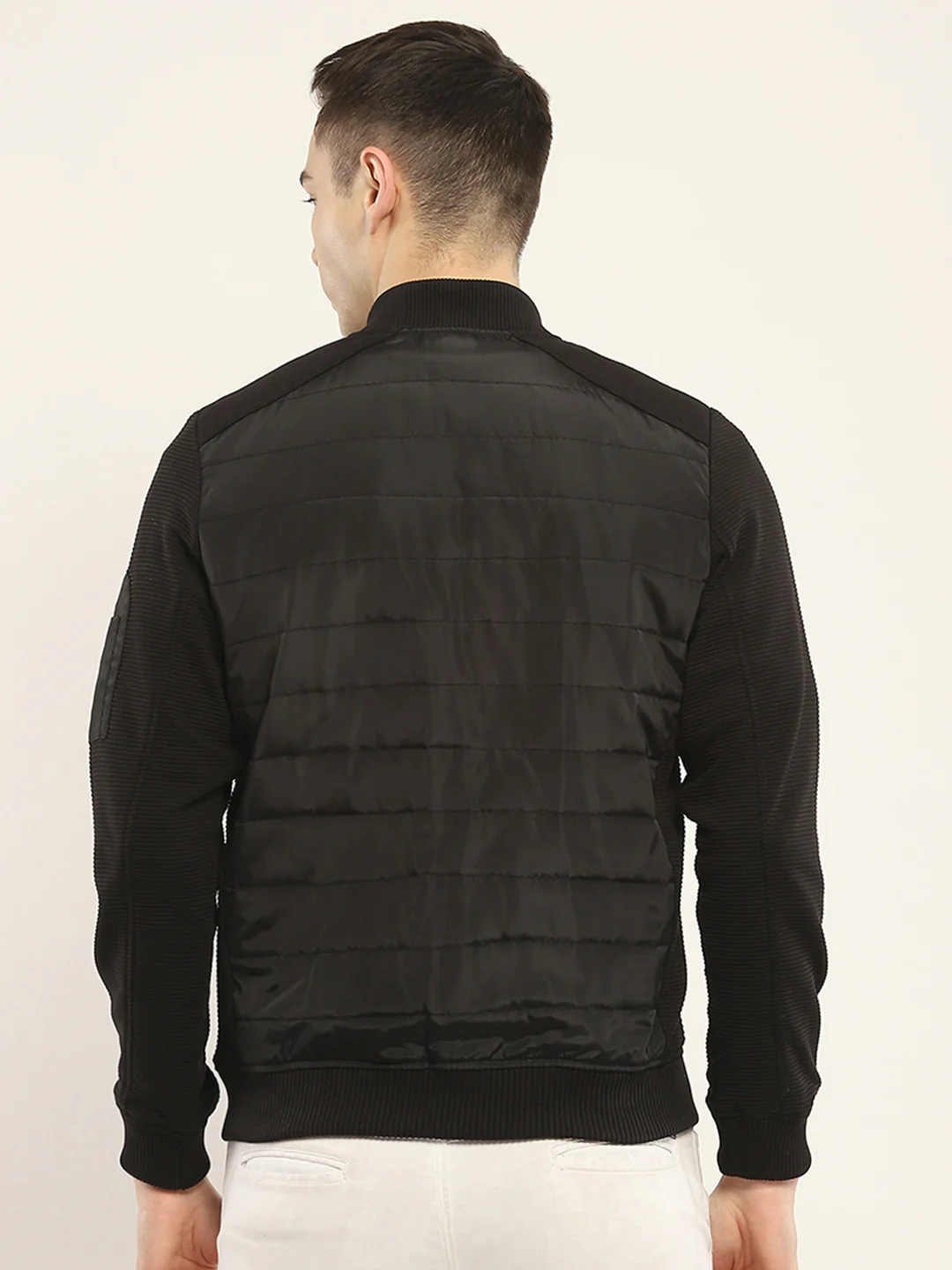 Rock.it Men Black Solid Band Collar Full Sleeve Jacket - Image 5