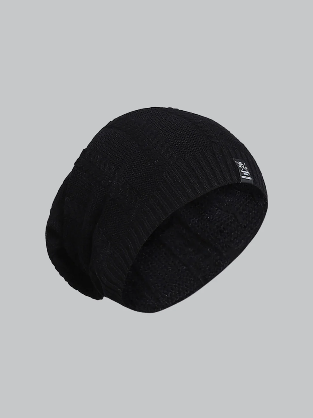 Men Black Solid Cap - Image 2