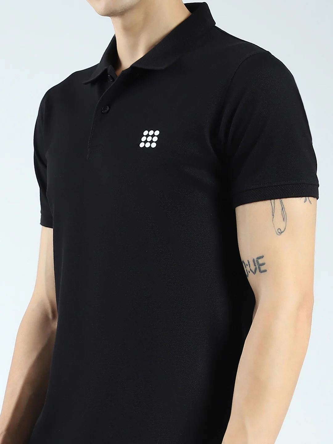 Rock.it Men Black Solid Collar Half Sleeve T-Shirt - Image 6