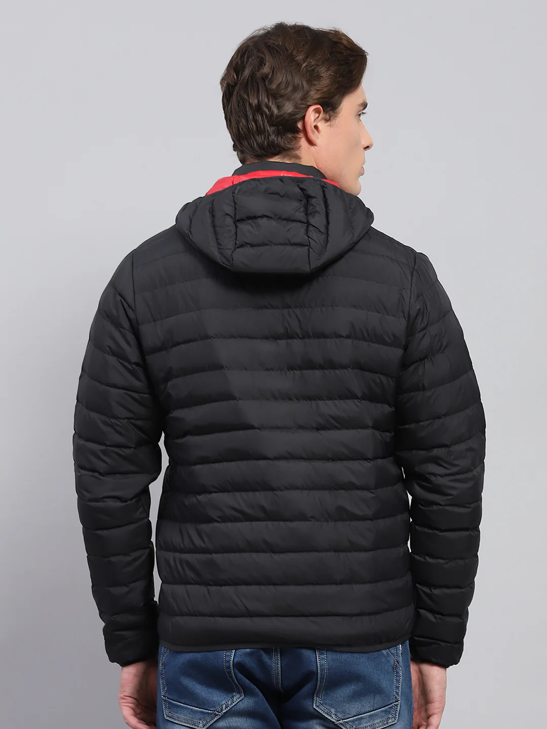 Men Black Solid Detachable Hood Full Sleeve Jacket - Image 5