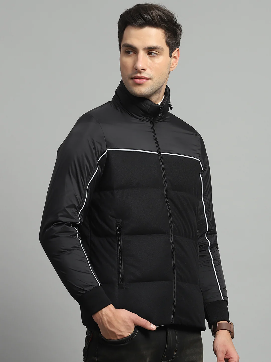 Luxuria Men Black Solid Detachable Hood Full Sleeve Jacket - Image 4
