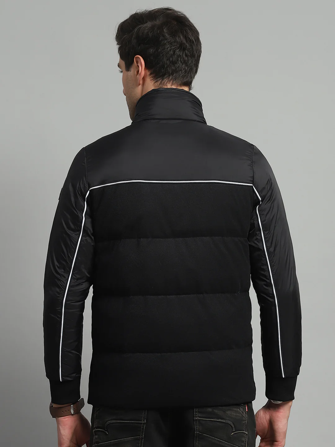 Luxuria Men Black Solid Detachable Hood Full Sleeve Jacket - Image 5