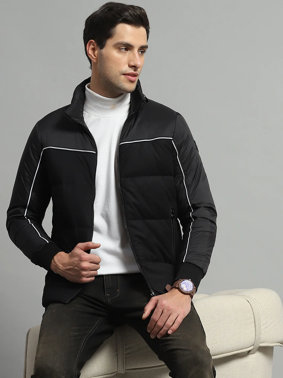 Luxuria Men Black Solid Detachable Hood Full Sleeve Jacket - Image 6