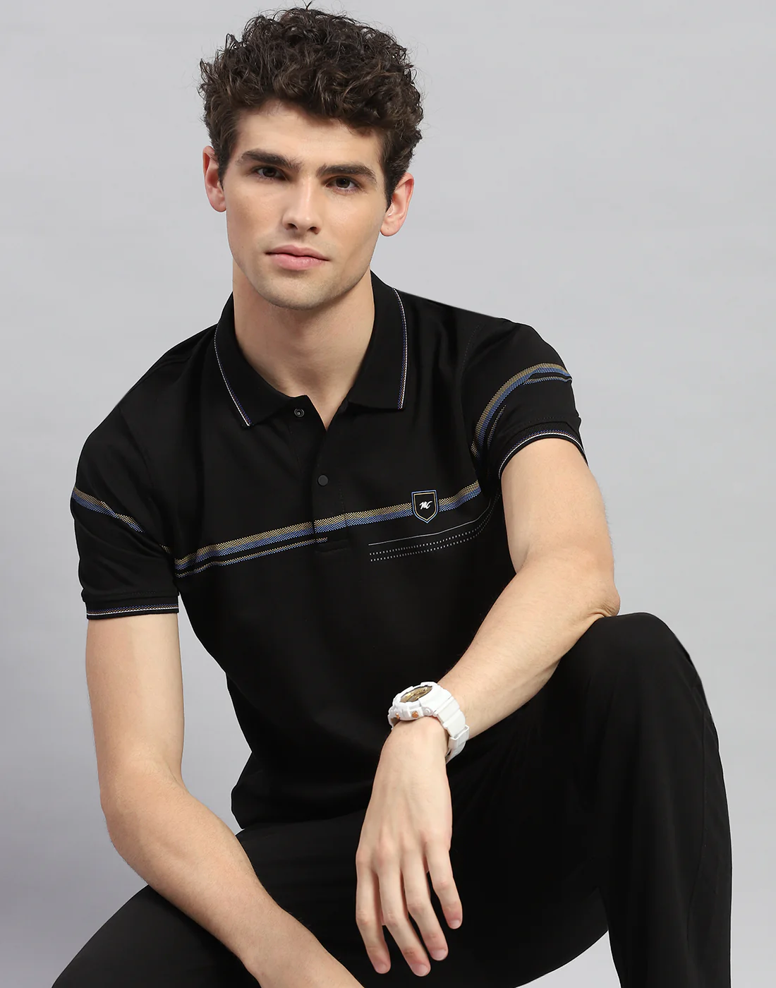 Men Black Solid Half Sleeve Lower Set - Image 6