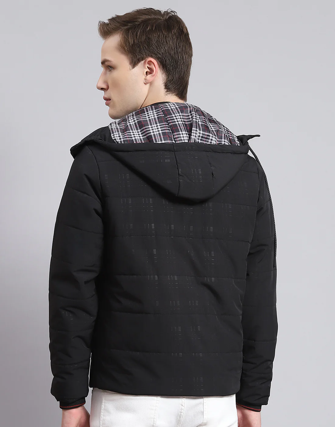 Men Black Solid Hooded Full Sleeve Jacket - Image 5