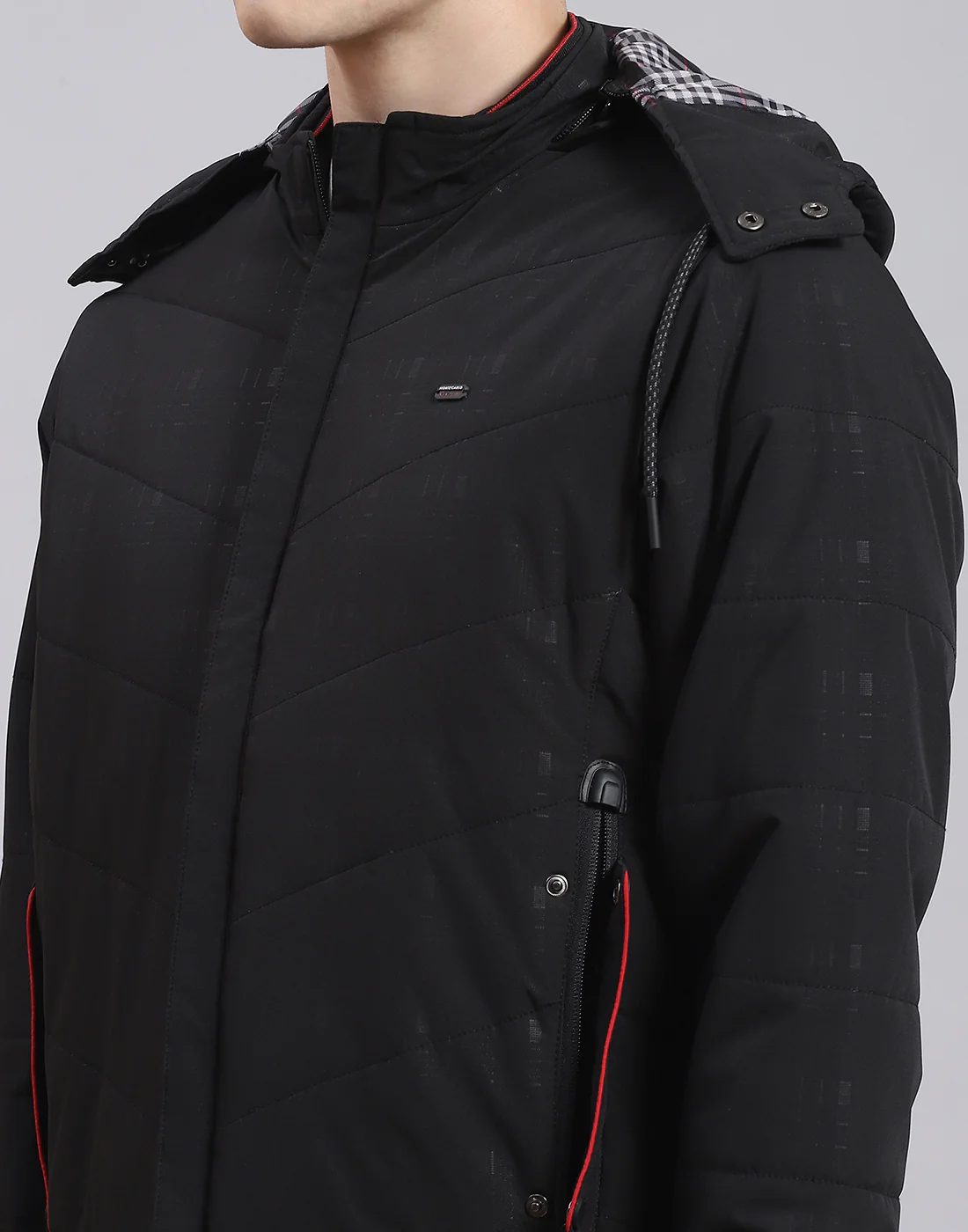 Men Black Solid Hooded Full Sleeve Jacket - Image 6