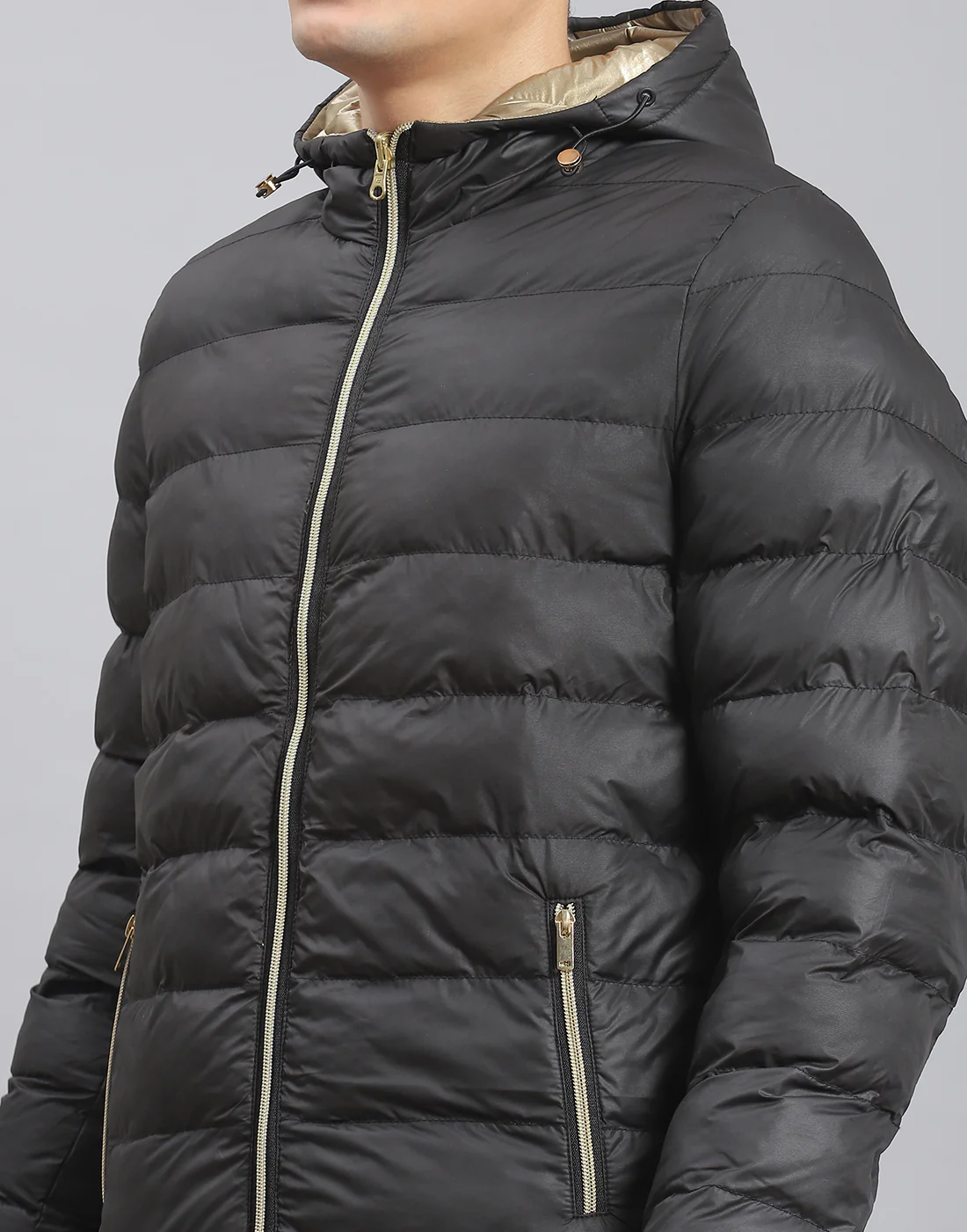 Men Black Solid Hooded Full Sleeve Jacket - Image 9