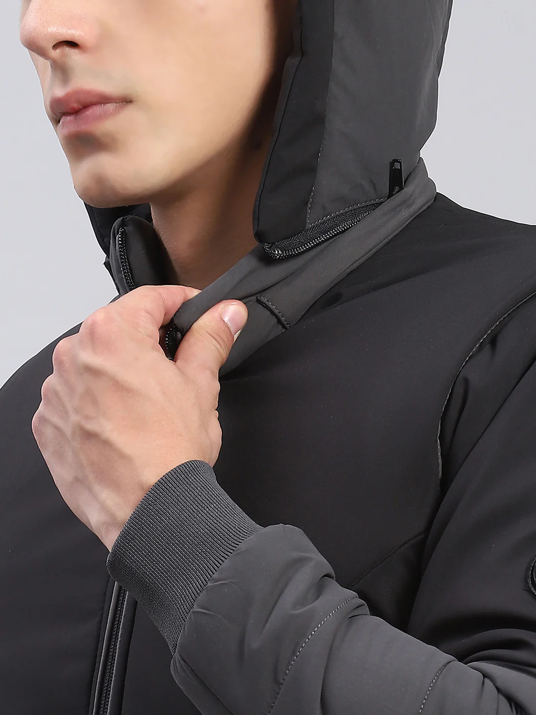 Men Black Solid Hooded Full Sleeve Jackets - Image 8